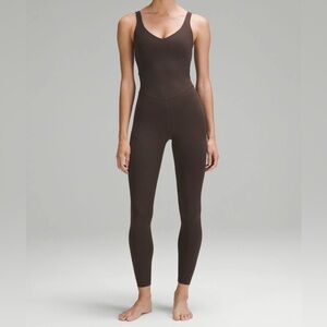 Lululemon Align Collection Ribbed Bodysuit Java Nulu Fabric in Brown Size:8